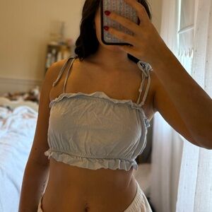 La Hearts Light Blue Ruffled Camisole